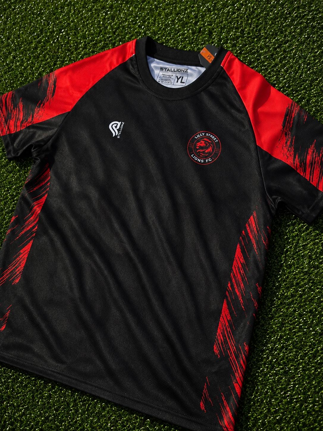 Lilly Street Lions FC black training top front